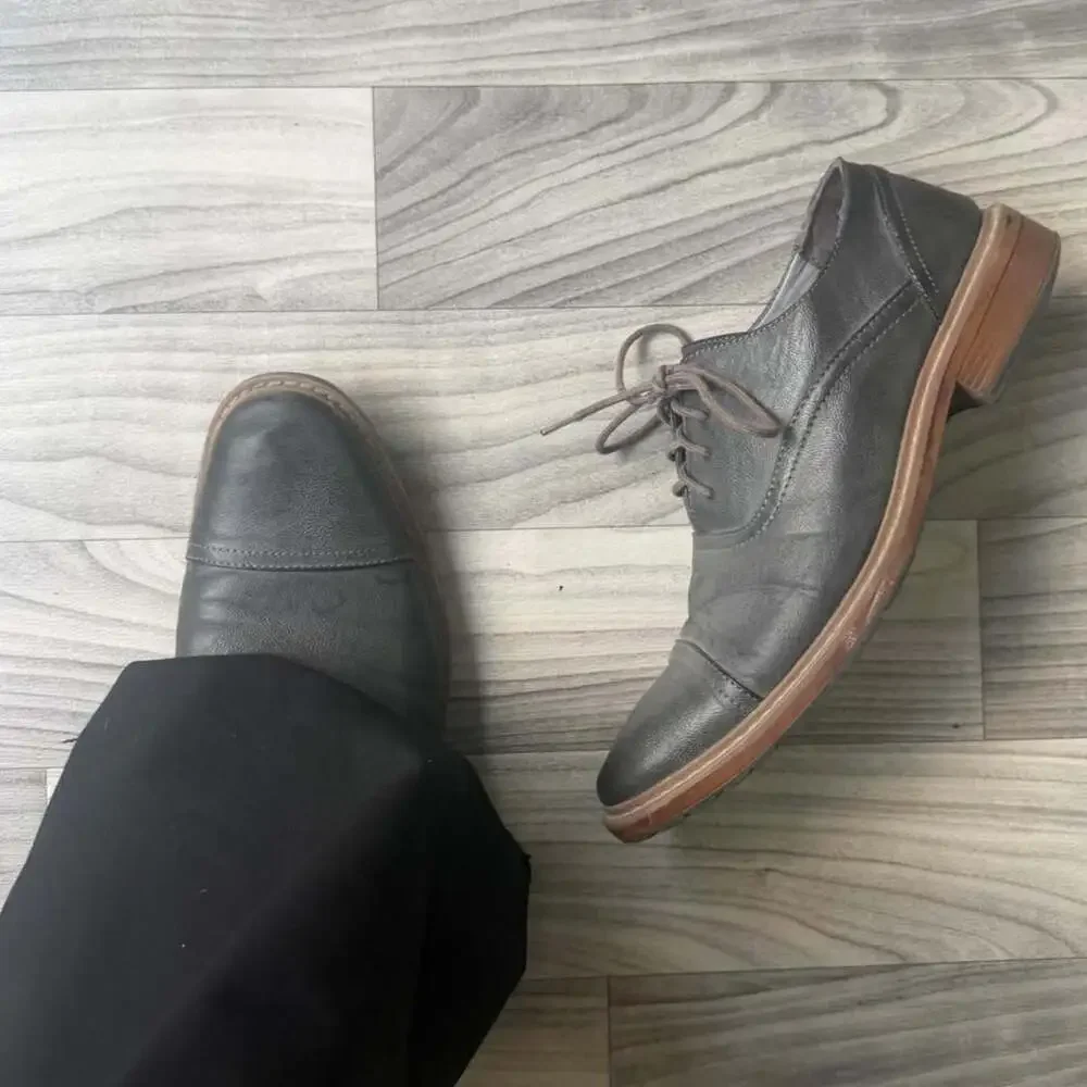 Perry Ellis Portfolio Clarkson Oxford Dress Shoes Grey Size 9